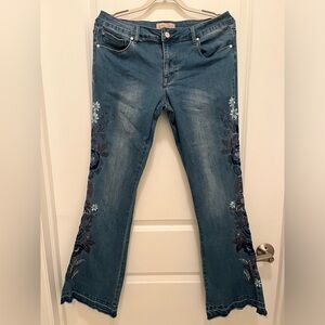 Philosophy Blue Floral Wide Leg Jeans